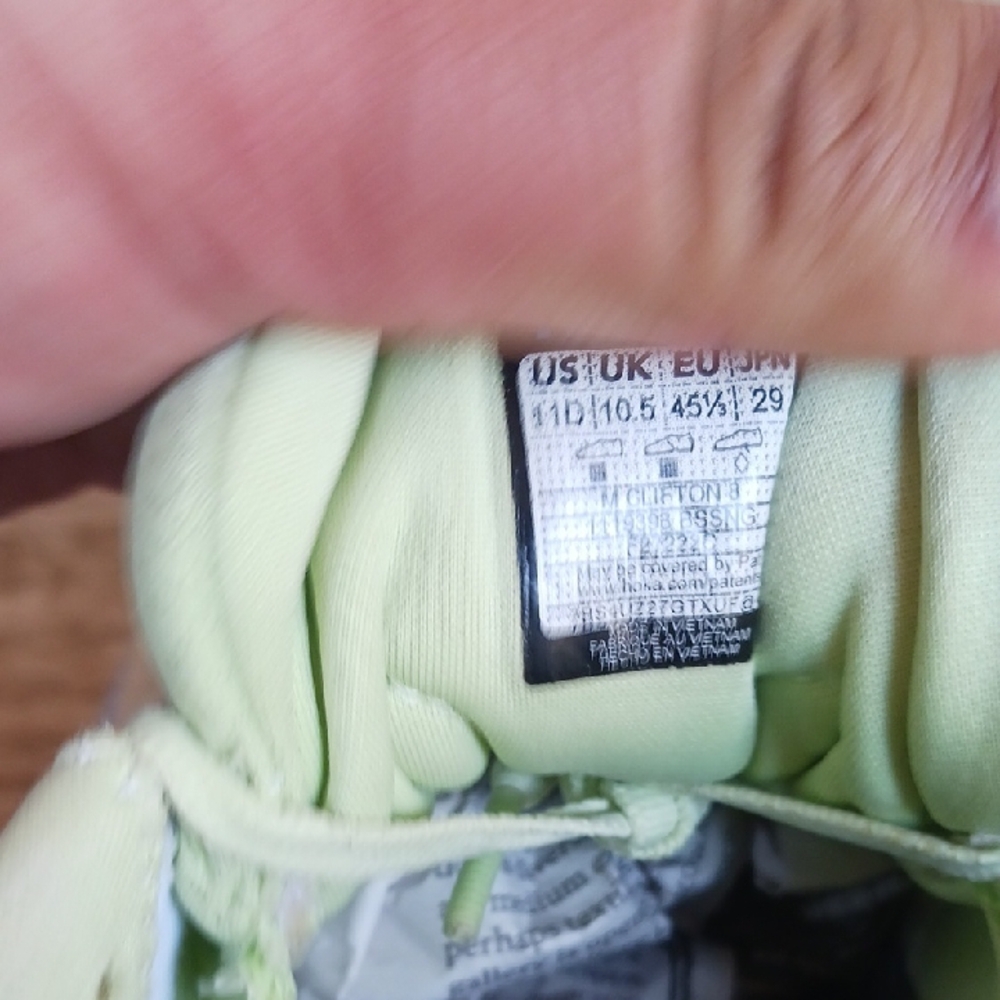 Hoka Clifton 8  Yellow and Blue Athletic Shoes with Signature Cushioning - Picture 14 of 15